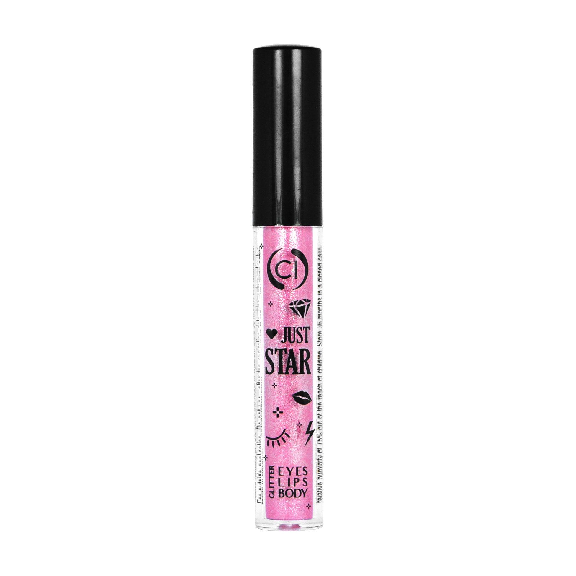 Рідкий глітер для обличчя, очей та губ Colour Intense Just Star Glitter Eyes, Lips, Body 103 Sparkle Pink, 4 мл